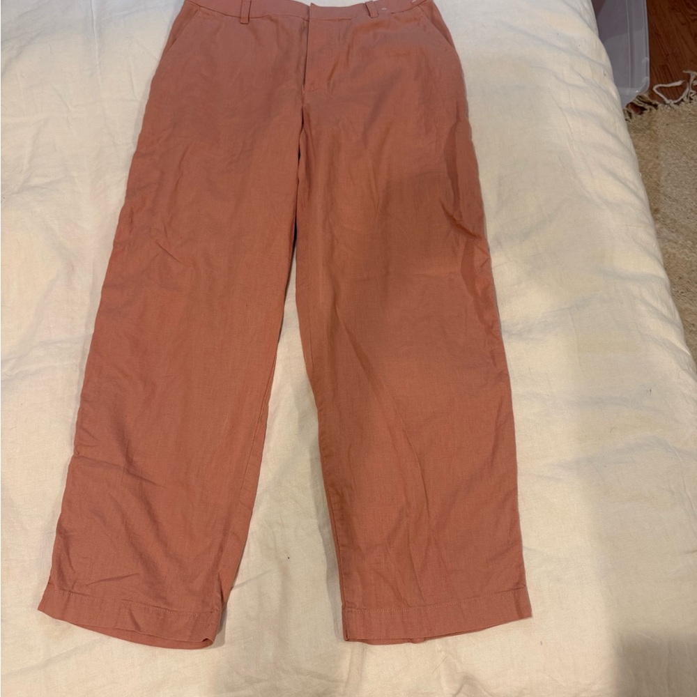 Uniqlo Women's Tan/Peach Linen Cotton  Pants